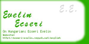 evelin ecseri business card